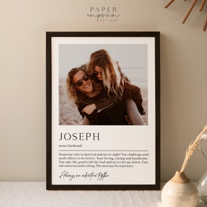 Valentijnsdag cadeau voor man, foto print cadeau, aangepaste foto print, manlief print, gepersonaliseerde familie print, man print, cadeau hem #148