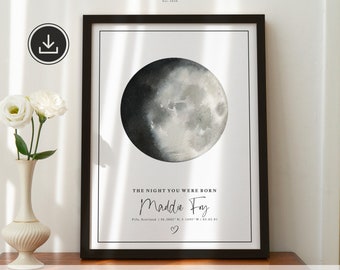 Digital Custom Moon Phase Print, The Night We Met, Astrology Print, Moon Print Mothers Day Anniversary, Special Date, For Her, Special #300