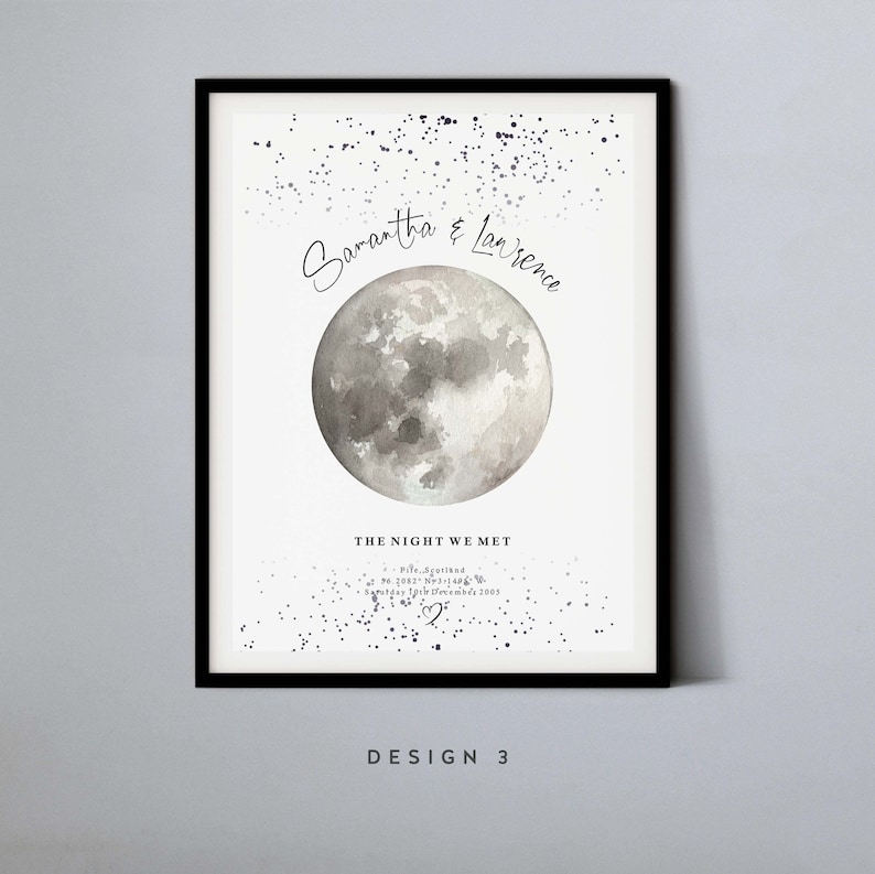 Customisable Moon Phase Prints, The Night We Married Mothers Day Gift, Astrology Print, Moon Print Gift, Special Date, Anniversary, Mum 294 image 7