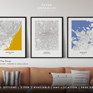 Stadt Karte Dekor - Jeder Ort auf Bestellung - 3 für 2 Angebot, Premium Kunstwerk für Zuhause, Personalisierte Moderne Geschenk #502