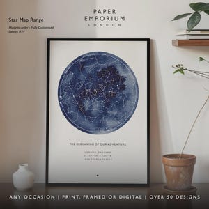 Gepersonaliseerde print nachtelijke hemel, aangepaste sterrenkaart poster, Night We Met verjaardagscadeau, huwelijkscadeau, sterrenbeeld print, locatiecadeau afbeelding 11