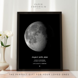 Stampe personalizzate delle fasi lunari, la notte in cui ci siamo sposati, regalo per mamma e papà, stampa astrologica, regalo con stampa lunare, data speciale, anniversario, n. 012
