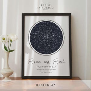 Custom Star Map Print, Night We Met Anniversary Gift, Night Sky Print, Map Star Poster, Wedding Gift, Constellation Print, Personalised image 3
