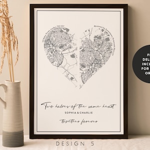 Paare Karte Druck Jahrestag, personalisierte Valentinstag - Karte Druck mit Herz, Hochzeitsgeschenk, Für Sie, Karte Druck, Geschenk für Ihn #107