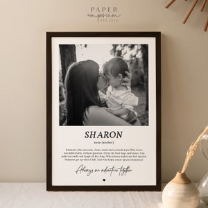 Définition photo personnalisée pour maman - impressions encadrées, fête des mères, cadeau pour maman, cadeau personnalisé pour la fête des mères ou un anniversaire, personnalisé #258