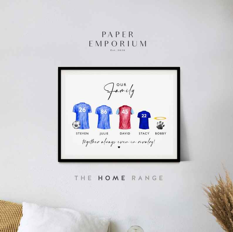 Custom Family Football Shirt Print: Personalised Wall Art bild 8