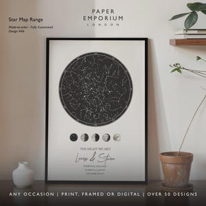 Framed Star Map Print, Night We Said I do - Anniversary Gift, With Frame, Night Sky Print, Star Map, Constellation Print, Personalised #121