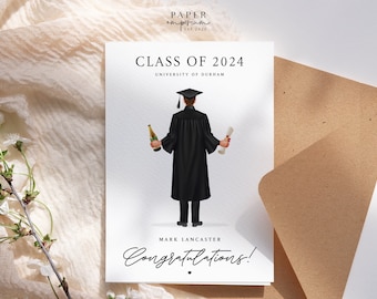 Tarjeta de graduación personalizada: felicitaciones por su graduación, tarjeta universitaria, graduación escolar, bien hecho, tarjeta orgullosa de su tarjeta