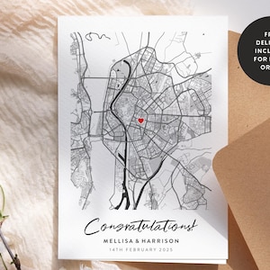 Seu cartão de noivado personalizado - primeiro encontro, cartão de aniversário de papel, cartões, esposa, marido, casal, cartão para ele, cartão para ela #189