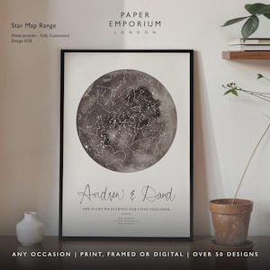 Gepersonaliseerde print nachtelijke hemel, aangepaste sterrenkaart poster, Night We Met verjaardagscadeau, huwelijkscadeau, sterrenbeeld print, locatiecadeau afbeelding 15