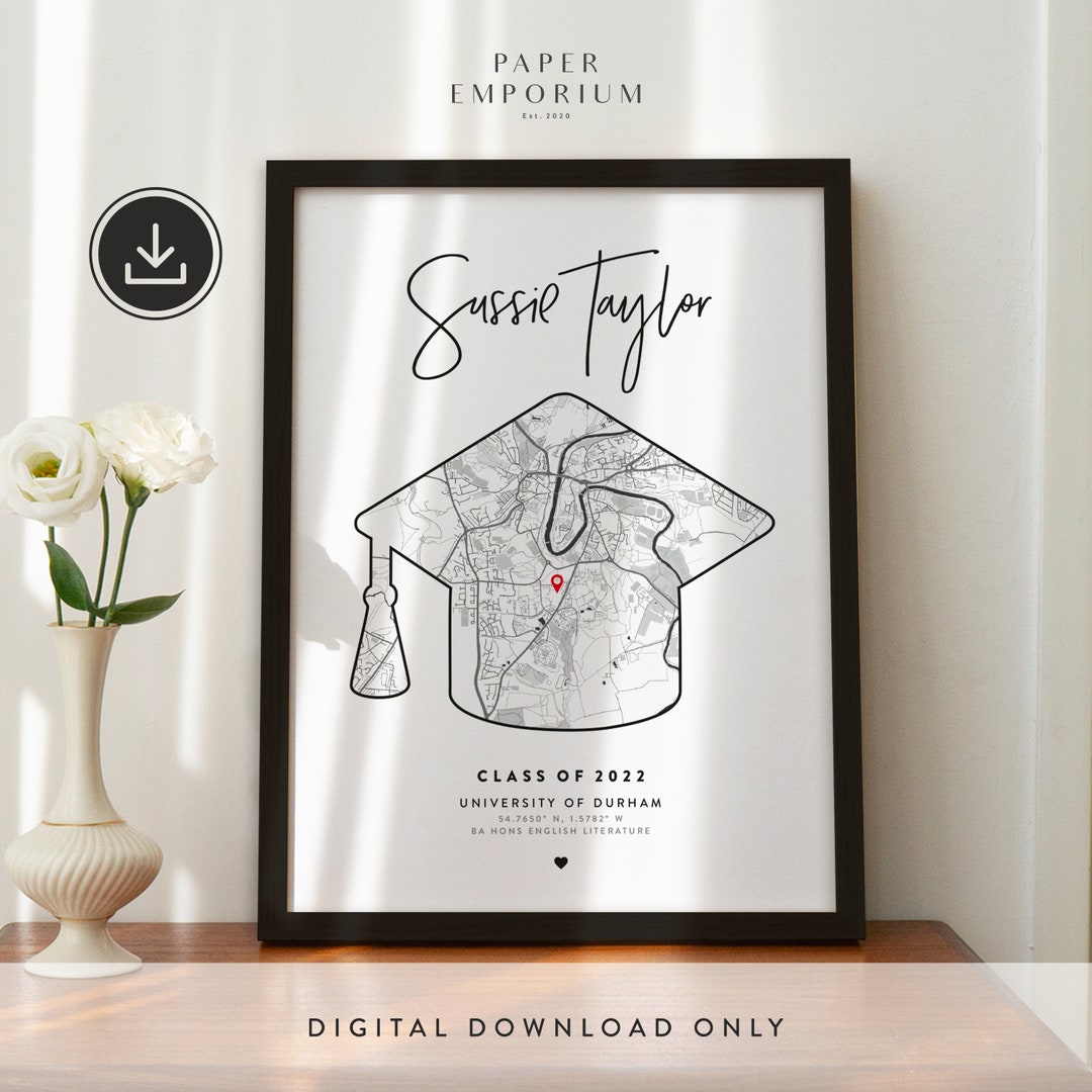 Personalized Graduation Map Print: University Gift (digital Download ...