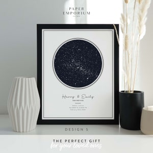 Custom Star Map Print, Night We Met Anniversary Gift, Night Sky Print, Star Map Poster, Wedding Gift, Constellation Print, Personalised Gift image 5