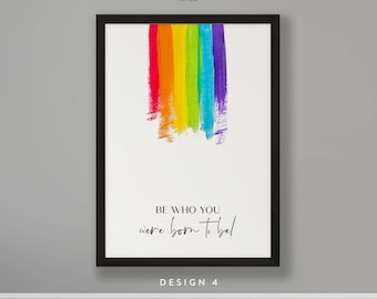 Pride Wall Print - LGBT Print, Be You / Universal Love Print, Pride LGBTQ Wall Décor, Prints for Home, Pride Month Colours Prints#279