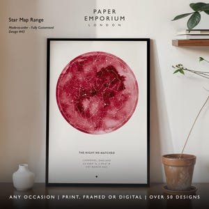 Stampa mappa stellare con cornice, regalo di nozze "La notte in cui ci siamo incontrati", incorniciata, stampa cielo notturno, mappa stellare, regalo, stampa costellazione, regalo personalizzato #145
