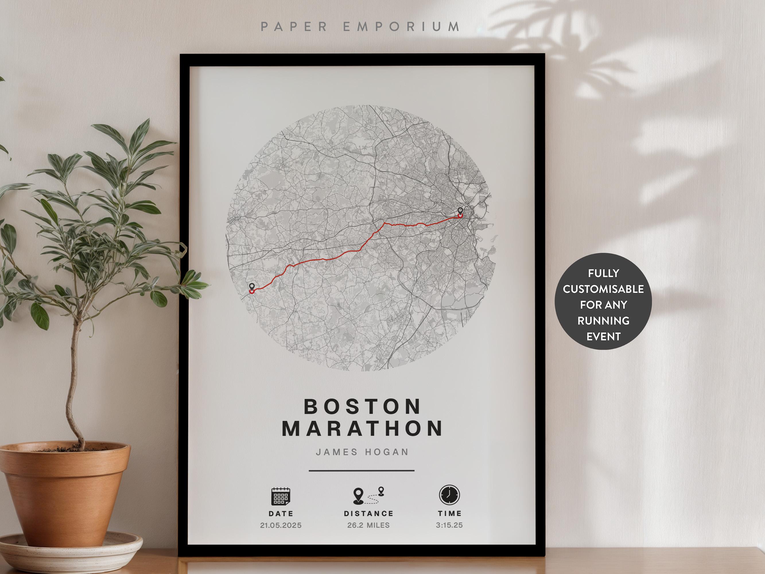 Any Marathon or Run Completion Map - Perfect Gift for Runners, New York Marathon, Personalised Completion Data, Commemorate 10k 5k Gift #320