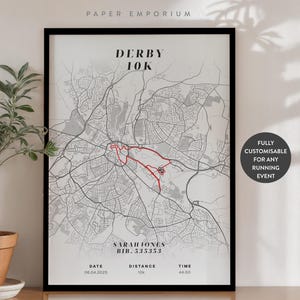 Elke 10k hardloop- of marathonevenement - perfect cadeau voor lopers, gepersonaliseerde voltooiingsgegevens, herdenking, 10k 5k volledig of half cadeau #426