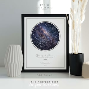 Gepersonaliseerde print nachtelijke hemel, aangepaste sterrenkaart poster, Night We Met verjaardagscadeau, huwelijkscadeau, sterrenbeeld print, locatiecadeau afbeelding 3