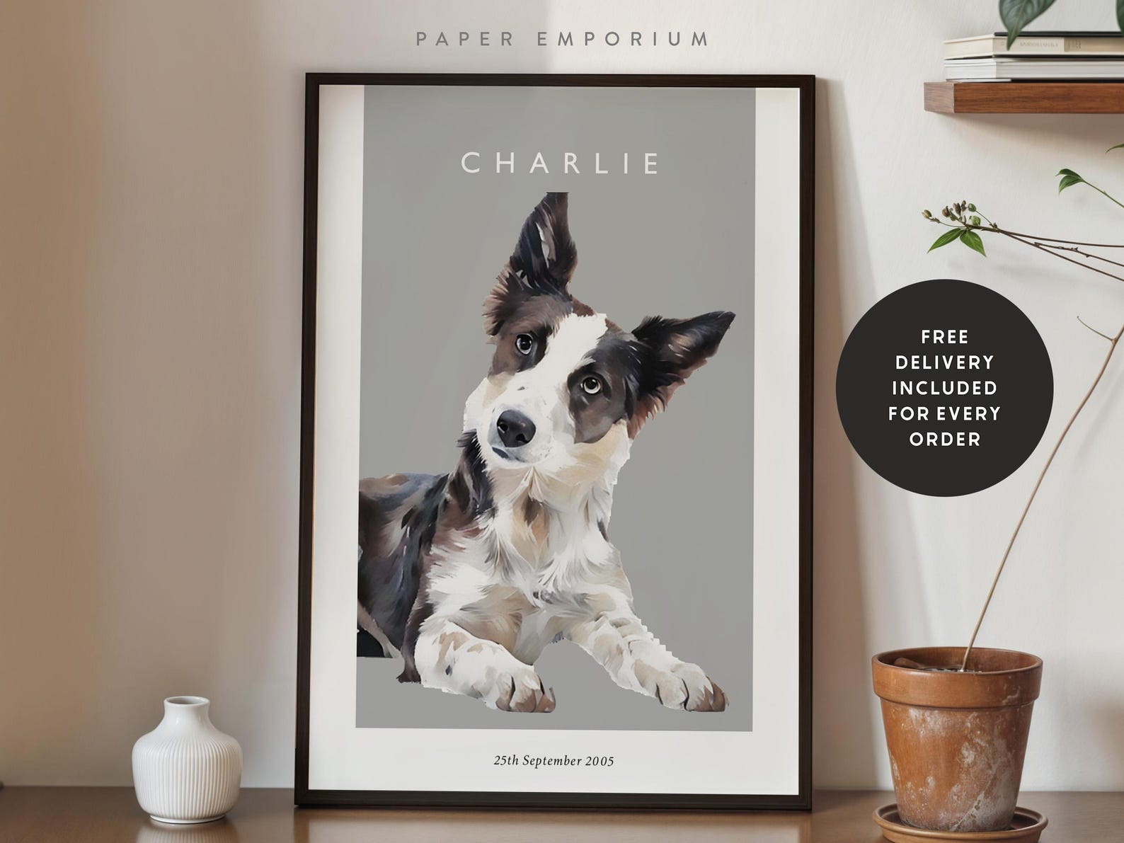 Custom Pet Portrait Print: Personalized Dog & Cat Wall Art - Etsy