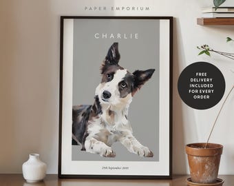Custom Pet Portrait Print: Personalized Dog & Cat Wall Art