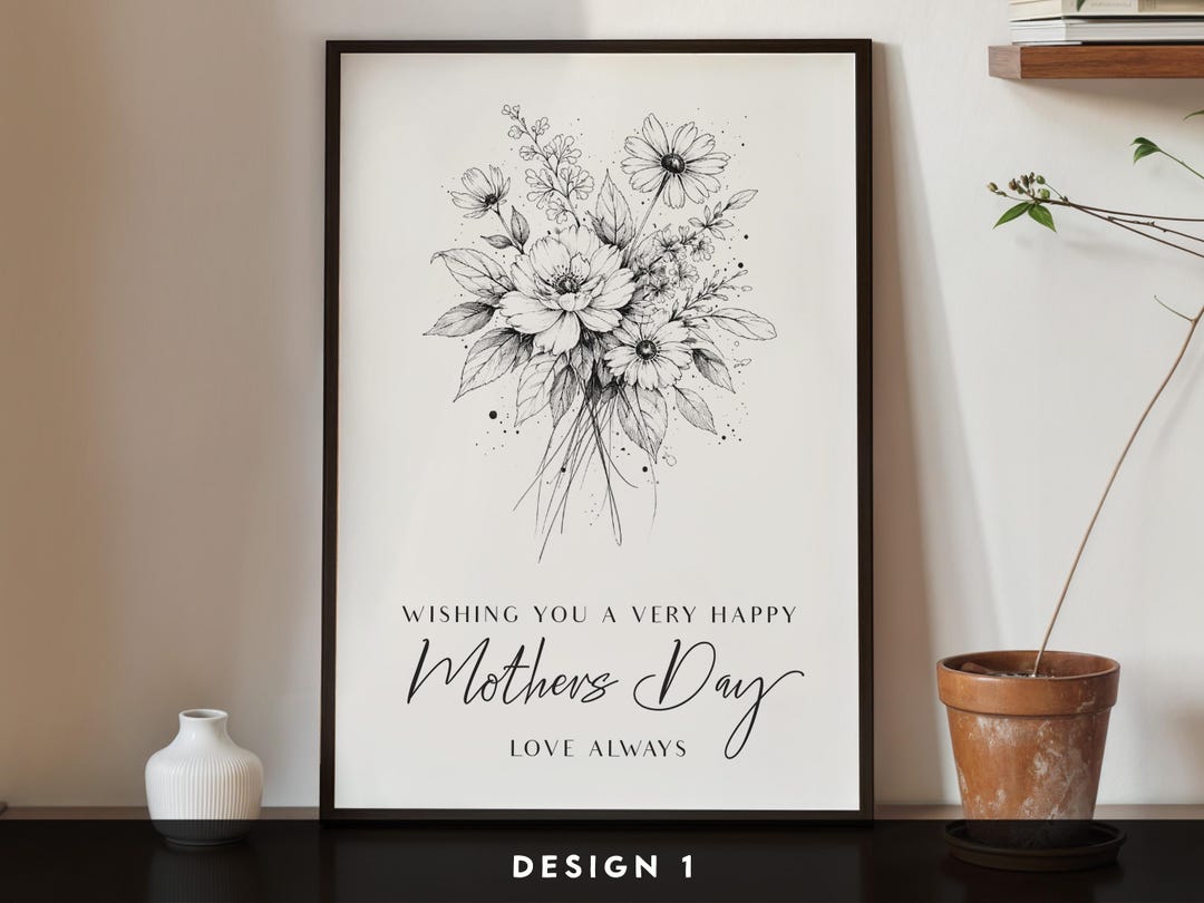 Mothers Day Print Minimalist – Gift for Mum – Mothers Day Wall Art ...