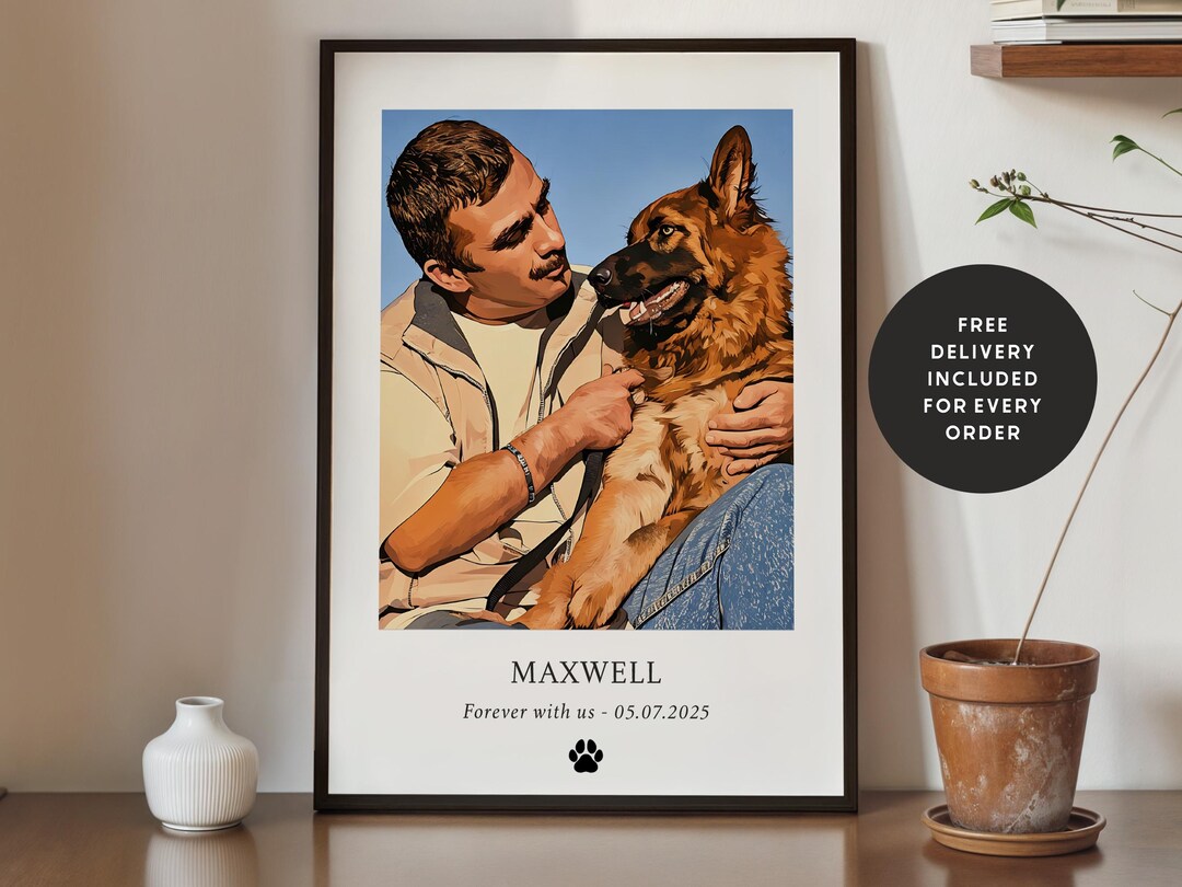 Custom Pet Portrait Print: Personalized Dog & Cat Wall Art (mugs and ...