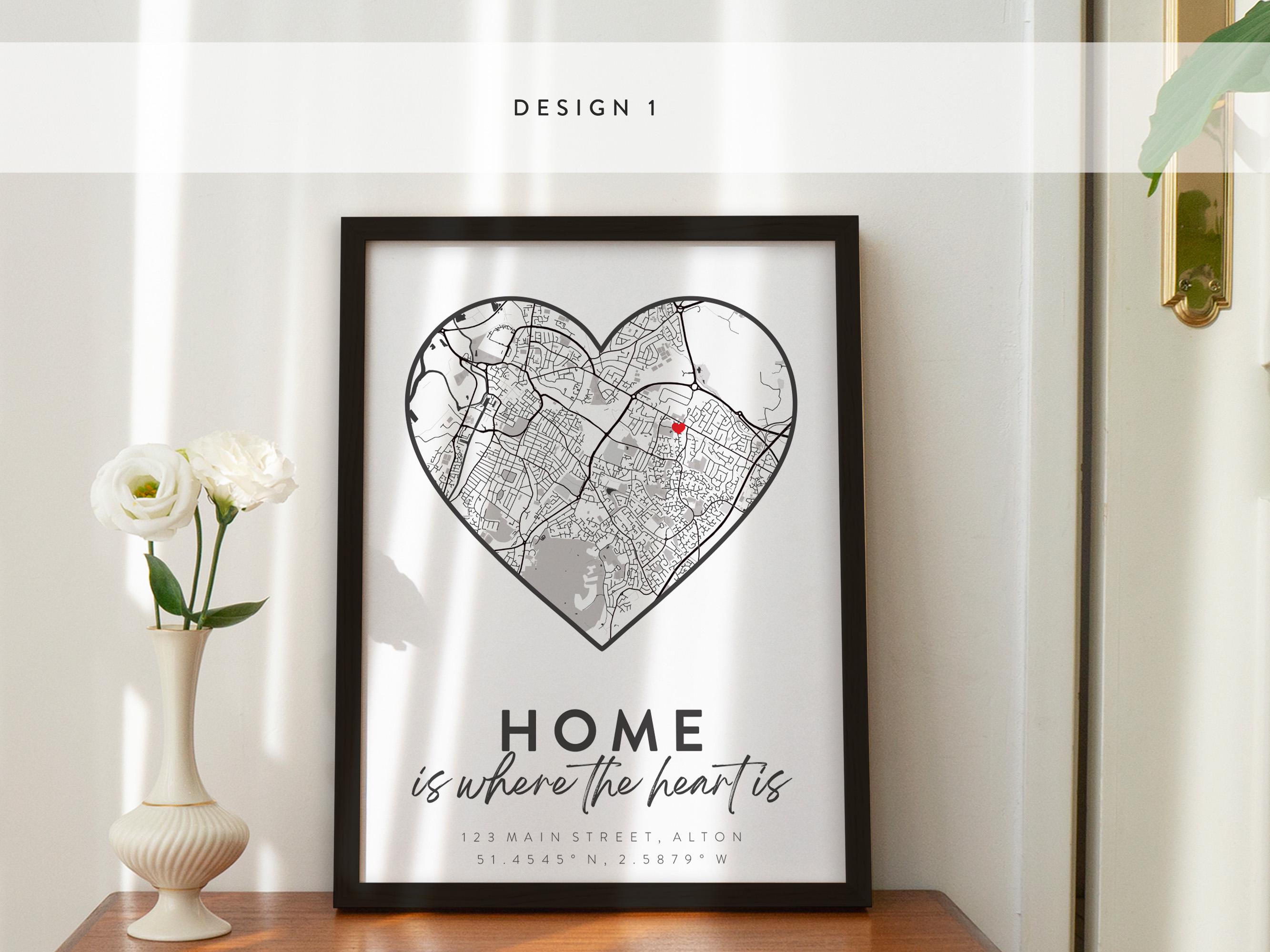 Custom Our First Home Print, Home is Where the Heart Is, Gift Map Print -  New Home, First Home, Engagement or Anniversary Gift, Custom #111 - Etsy, image size:2666x2000