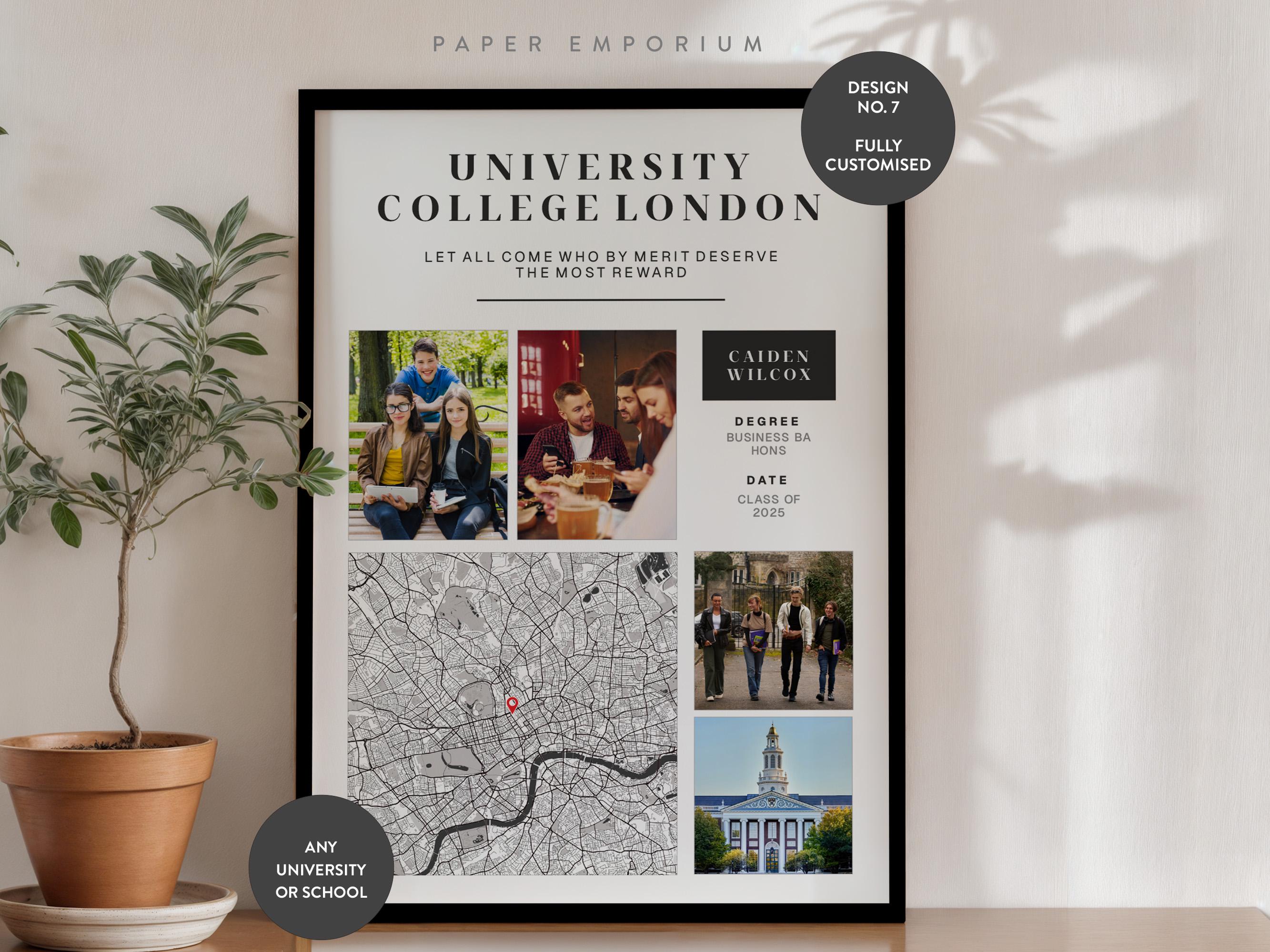 Personalized Graduation Map Print: Custom University Gift - Etsy