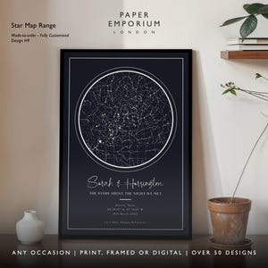 Impression ciel constellation La nuit où nous nous sommes rencontrés, étoile personnalisée, cadeau, impression ciel nocturne, poster carte des étoiles, cadeau de mariage, constellation #035