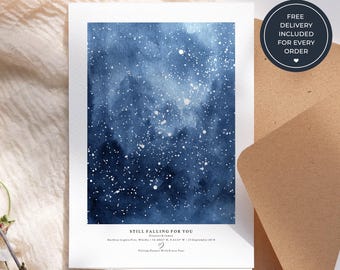 Our Anniversary Greeting Card, Personalised Star Map Card, Custom Date Night Sky Keepsake