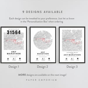 Personalised Marathon Completion Map: Runner Gift, New York or Any Race image 3