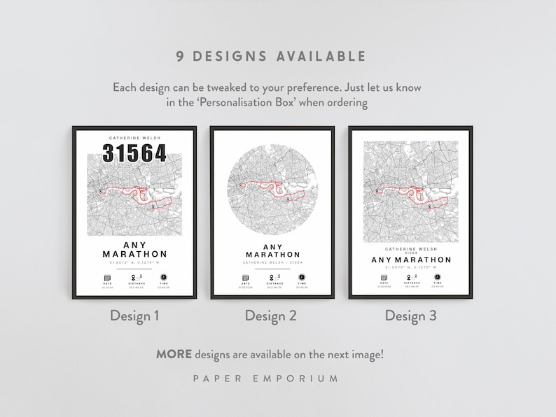 Personalised Marathon Completion Map: Runner Gift, New York or Any Race image 3