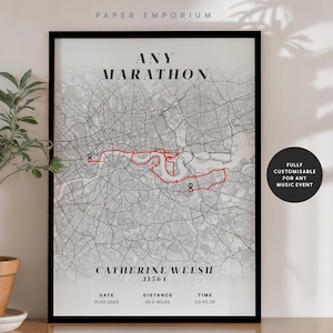 Personalised Marathon Completion Map: Runner Gift, New York or Any Race image 7