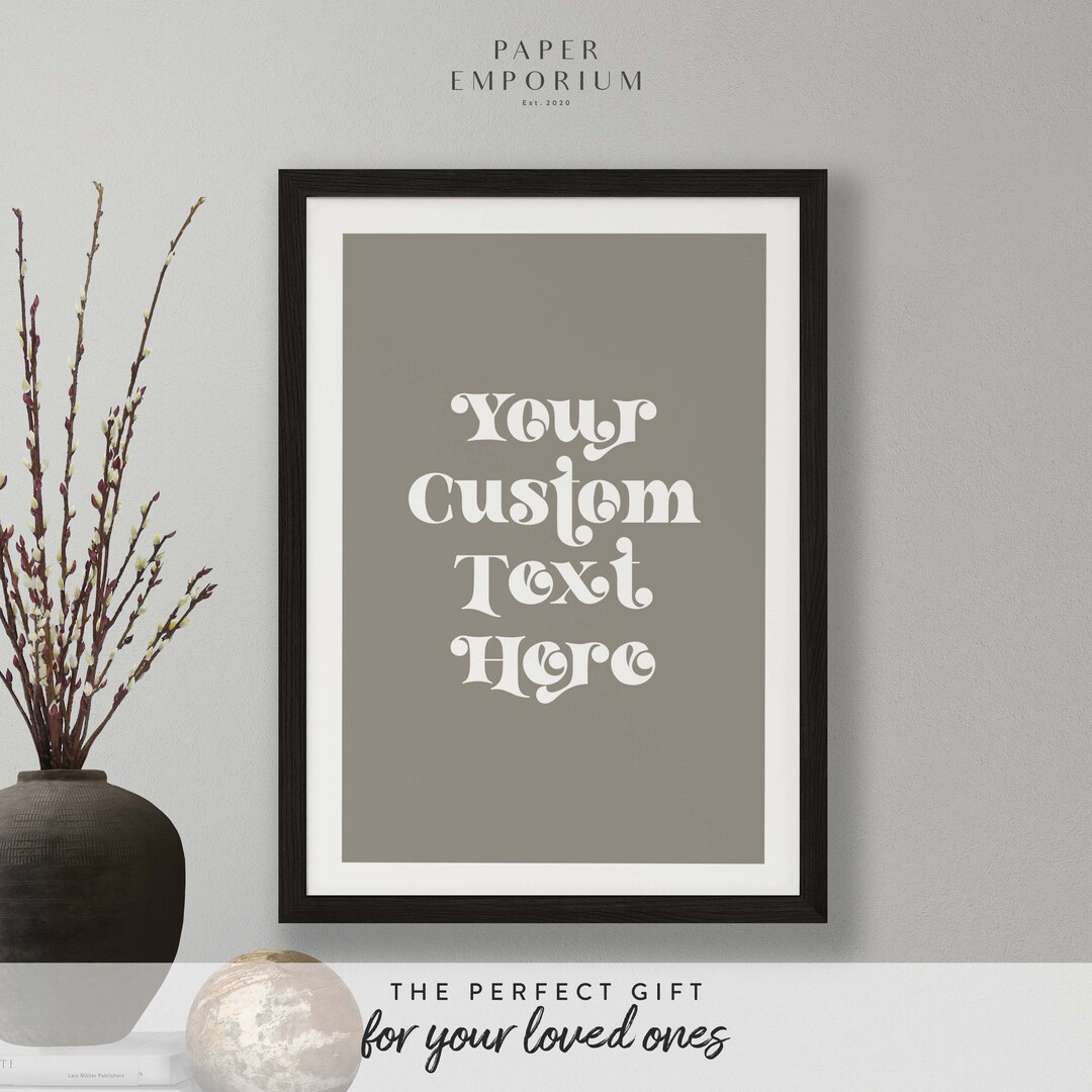 Custom Text Print - Custom Colour Print - Home, Kitchen, Bathroom Decor ...