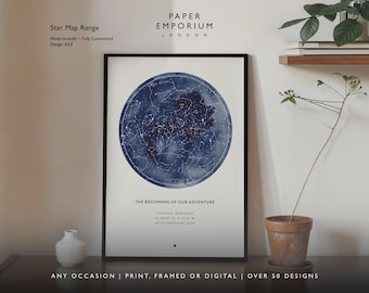 Customised Star Map Print - Astology Gift Idea - Night We Met Anniversary Gift, The Night Sky, Star Map Poster, Wedding Gift