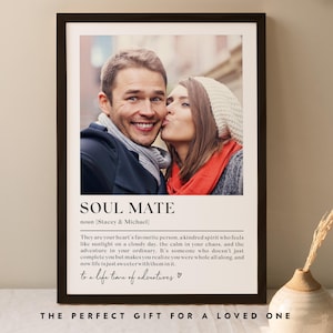 Definition von Soul Mate - Individueller Druck, Geschenkidee für Ihn oder Hier, individuelles Geschenk, personalisiertes Paar Wandkunst, Valentinstag Geschenk #118