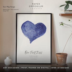 Personalisierte Sternenkarte Print, Nacht wir uns trafen Jahrestagsgeschenk, Sterne der Nachthimmel, Hochzeitsgeschenk #044