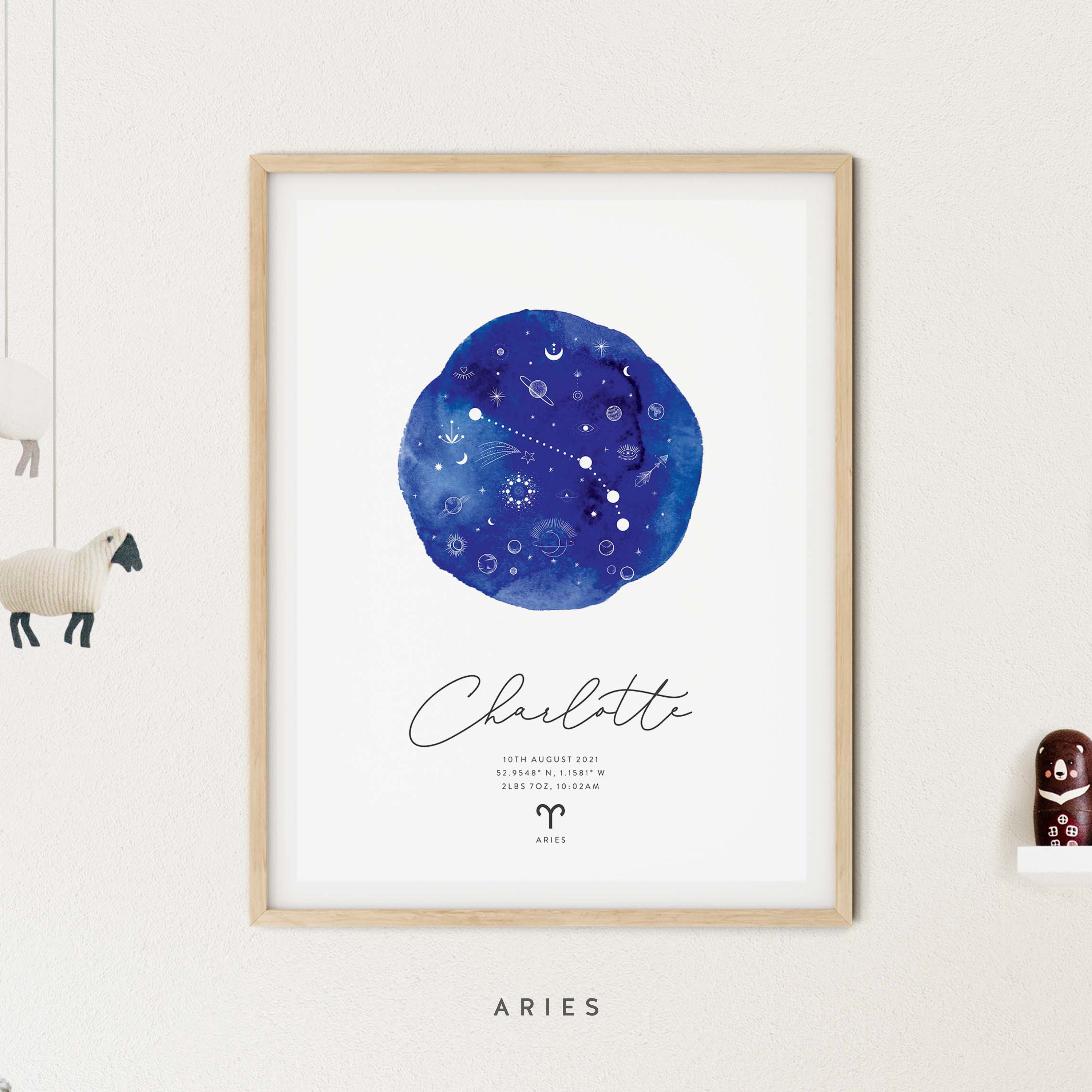 Digital Custom Zodiac Constellation Print, Star Sign Gift, Astrology ...