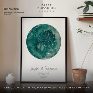 Stampa mappa stellare personalizzata, la notte in cui ci siamo sposati, quando ci siamo incontrati, stelle il cielo notturno stelle sopra la mappa poster stampa costellazione matrimonio regalo n. 011