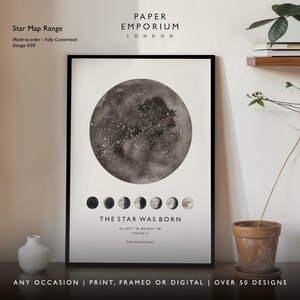 Gepersonaliseerde print nachtelijke hemel, aangepaste sterrenkaart poster, Night We Met verjaardagscadeau, huwelijkscadeau, sterrenbeeld print, locatiecadeau afbeelding 14