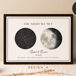 Mappe stellari e luna personalizzate - Dove ci siamo incontrati - sposati - fidanzati, stampe di mappe di qualsiasi luogo, stampa Love Our Story, regalo di mappa, poster n. 130