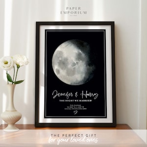 Framed Custom Moon Phase Print: Personalized Date Gift