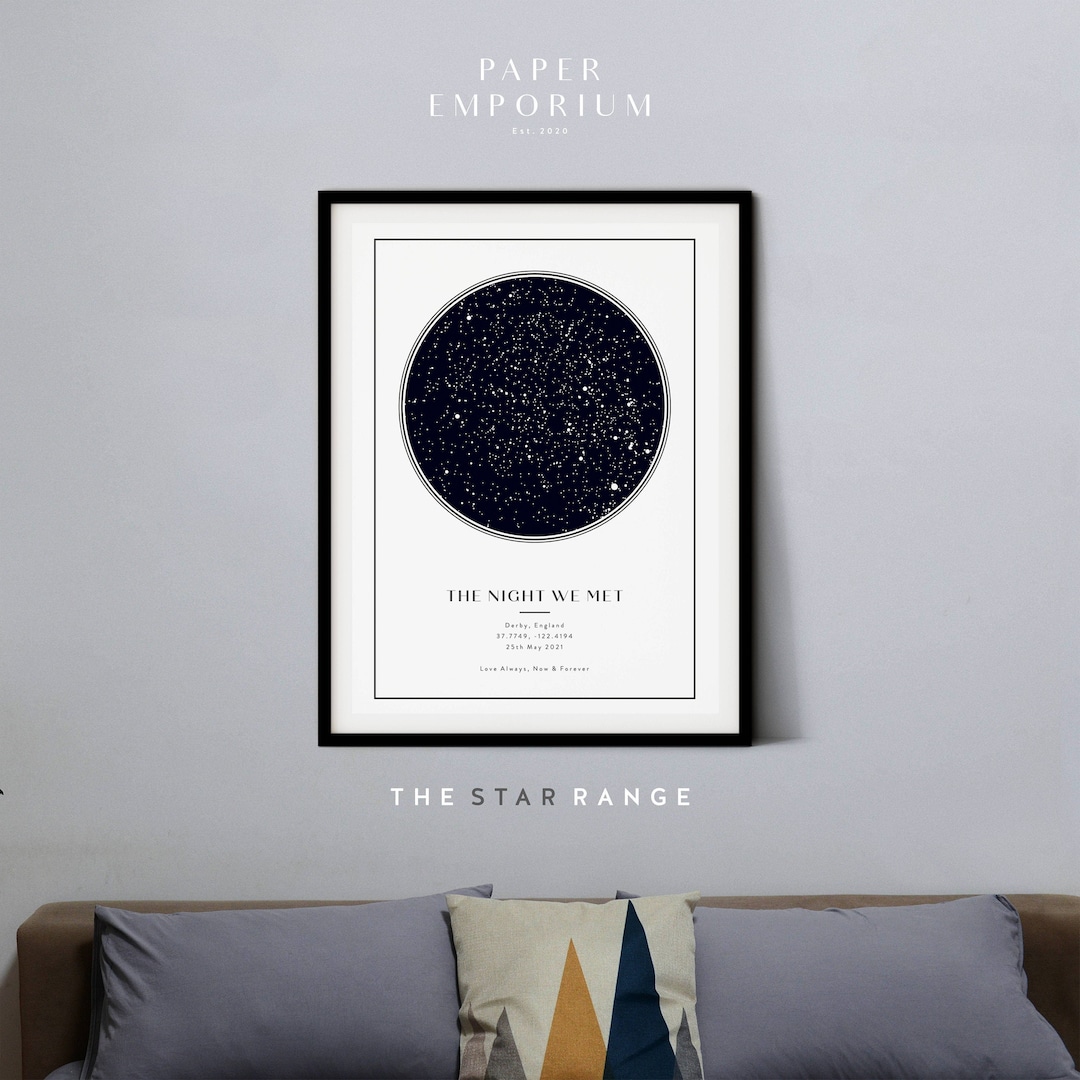 Custom Star Map Print Night We Met Anniversary Gift Night - Etsy UK