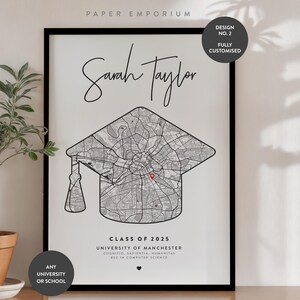 Personalized Graduation Map Print: Custom University Gift - Etsy