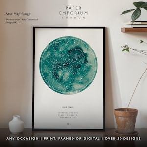 Stampa mappa stellare incorniciata - Notte in cui ci siamo incontrati regalo di anniversario, con cornice, stampa cielo notturno, mappa stellare, stampa costellazione, regalo personalizzato n. 120