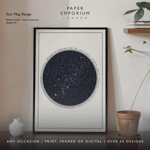 Gepersonaliseerde print nachtelijke hemel, aangepaste sterrenkaart poster, Night We Met verjaardagscadeau, huwelijkscadeau, sterrenbeeld print, locatiecadeau afbeelding 18