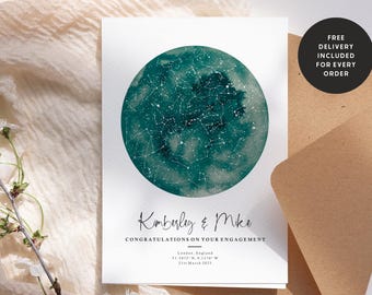 Custom Star Map Greeting Card: Anniversary, Birthday or Any Occasion