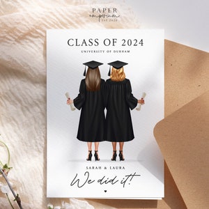Aangepaste afstudeerkaart - gefeliciteerd met je afstuderen, universiteitskaart, schooldiploma, goed gedaan, trots op je kaart #155