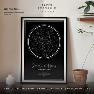 Impression de carte des étoiles personnalisée, cadeau de notre rencontre pour partenaire, impression de ciel nocturne, affiche de carte des étoiles, mariage, impression de constellation, cadeau personnalisé #028