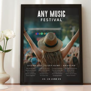 Benutzerdefinierter Musikfestival-Druck - Jedes Ereignis, Geschenk für Freund, unvergesslicher Festival-Auftritt oder Ereignis, vollständig personalisiert auf Anfrage, individuelles Geschenk #