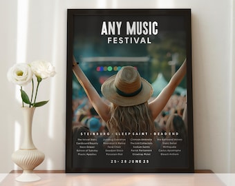 Custom Music Festival Memory Print: Personalised Gig Keepsake